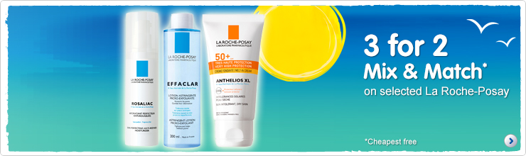 three for two mix and match on selected la roche posay 